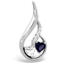 White Topaz Keepsake Curves 14K White Gold pendant P5450