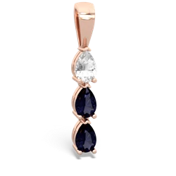 White Topaz Dew Drops 14K Rose Gold pendant P2251