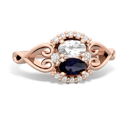 White Topaz Love Nest 14K Rose Gold ring R5860