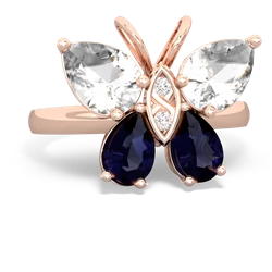 White Topaz Butterfly 14K Rose Gold ring R2215