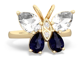 White Topaz Butterfly 14K Yellow Gold ring R2215