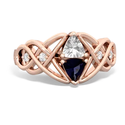 White Topaz Keepsake Celtic Knot 14K Rose Gold ring R5300