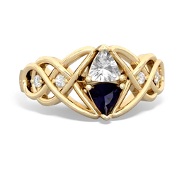 White Topaz Keepsake Celtic Knot 14K Yellow Gold ring R5300