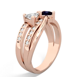 White Topaz Bowtie 14K Rose Gold ring R2360