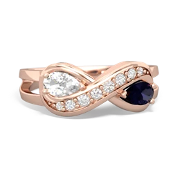 White Topaz Diamond Infinity 14K Rose Gold ring R5390