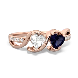 White Topaz Side By Side 14K Rose Gold ring R3090