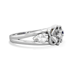 White Topaz Hearts Intertwined 14K White Gold ring R5880