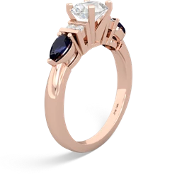 White Topaz 6Mm Round Eternal Embrace Engagement 14K Rose Gold ring R2005