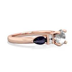 White Topaz 6Mm Round Eternal Embrace Engagement 14K Rose Gold ring R2005