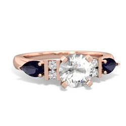 White Topaz 6Mm Round Eternal Embrace Engagement 14K Rose Gold ring R2005