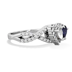 White Topaz Diamond Twist 'One Heart' 14K White Gold ring R2640HRT