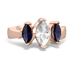 White Topaz Three Peeks 14K Rose Gold ring R2433