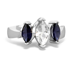 White Topaz Three Peeks 14K White Gold ring R2433