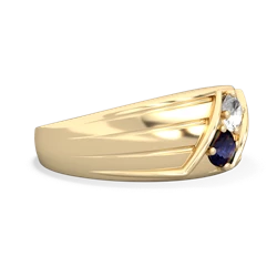 White Topaz Men's Streamline 14K Yellow Gold ring R0460