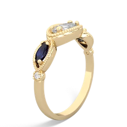 White Topaz Milgrain Marquise 14K Yellow Gold ring R5700