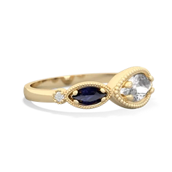 White Topaz Milgrain Marquise 14K Yellow Gold ring R5700