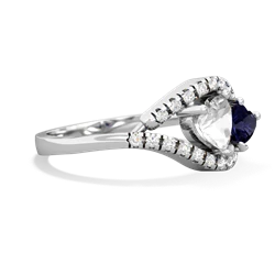 White Topaz Mother And Child 14K White Gold ring R3010