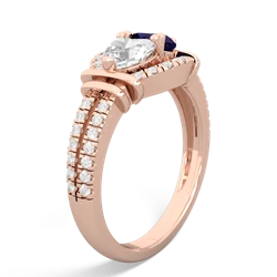 White Topaz Art-Deco Keepsake 14K Rose Gold ring R5630