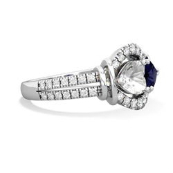 White Topaz Art-Deco Keepsake 14K White Gold ring R5630