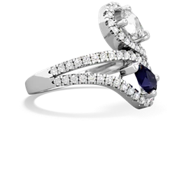 White Topaz Diamond Dazzler 14K White Gold ring R3000