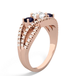 White Topaz Three Stone Aurora 14K Rose Gold ring R3080