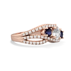 White Topaz Three Stone Aurora 14K Rose Gold ring R3080