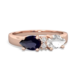 White Topaz Pear Bowtie 14K Rose Gold ring R0865