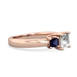 White Topaz Three Stone Trellis 14K Rose Gold ring R4015