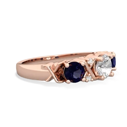 White Topaz Hugs And Kisses 14K Rose Gold ring R5016