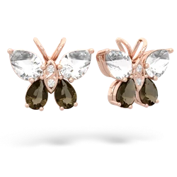 White Topaz Butterfly 14K Rose Gold earrings E2215