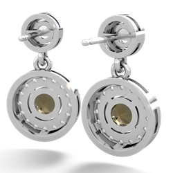 White Topaz Halo Dangle 14K White Gold earrings E5319