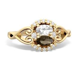 White Topaz Love Nest 14K Yellow Gold ring R5860