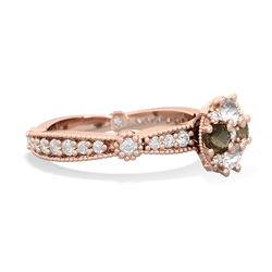 White Topaz Sparkling Tiara Cluster 14K Rose Gold ring R26293RD