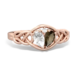 White Topaz Celtic Love Knot 14K Rose Gold ring R5420