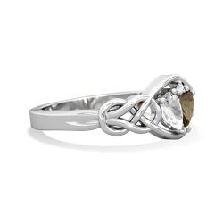 White Topaz Celtic Love Knot 14K White Gold ring R5420