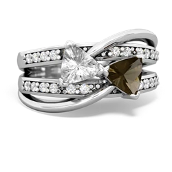 White Topaz Bowtie 14K White Gold ring R2360