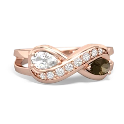 White Topaz Diamond Infinity 14K Rose Gold ring R5390