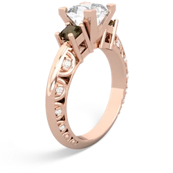 White Topaz Eternal Embrace Engagement 14K Rose Gold ring C2001