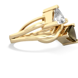 White Topaz Split Band Swirl 14K Yellow Gold ring R2341