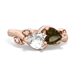 White Topaz Floral Elegance 14K Rose Gold ring R5790