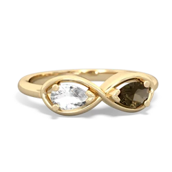 White Topaz Infinity 14K Yellow Gold ring R5050