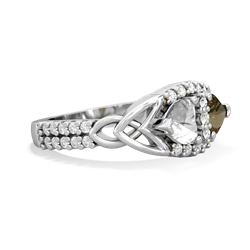 White Topaz Sparkling Celtic Knot 14K White Gold ring R2645