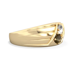 White Topaz Men's Streamline 14K Yellow Gold ring R0460