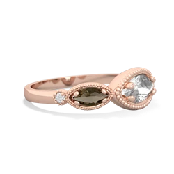 White Topaz Milgrain Marquise 14K Rose Gold ring R5700