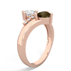 White Topaz Heart To Heart 14K Rose Gold ring R2064