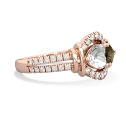 White Topaz Art-Deco Keepsake 14K Rose Gold ring R5630