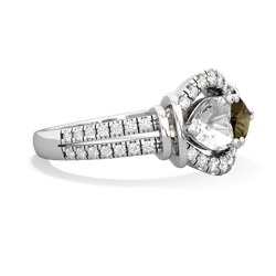 White Topaz Art-Deco Keepsake 14K White Gold ring R5630