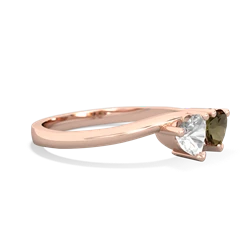 White Topaz Sweethearts 14K Rose Gold ring R5260