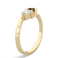 White Topaz Sweethearts 14K Yellow Gold ring R5260