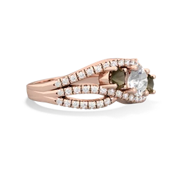 White Topaz Three Stone Aurora 14K Rose Gold ring R3080